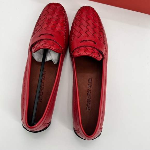 NWT Robert Zur Petra Loafer Vermillon Leather Shoe Slip On Y2K Moccasin Red 8.5 - Picture 4 of 10